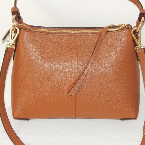 See By Chloe Joan Leather Suede Flap Top Zip Caramel Shoulder Bag Authentic NWT - Picture 11 of 16